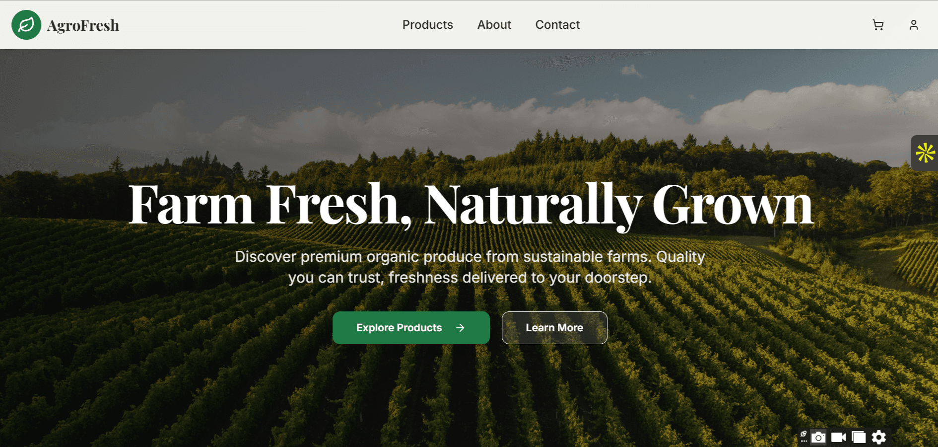 picture of agro fresh web app